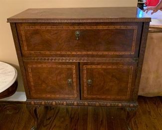 #8 Side Bar w/drop down bar inlaid w/burled Wood 33x14-21x38 $300.00