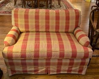 #12 Yellow/Rust Upholstered Loveseat - 49" Long $175.00
