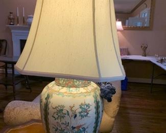 #15 Ginger Jar Lamp w/Birds, Butterflies $150.00