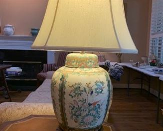 #15 Ginger Jar Lamp w/Birds, Butterflies $150.00