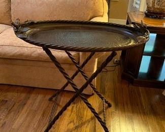 #16 Metal Bird & Leaves Folding Side Table 30x19x29 $75.00