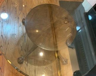 #20 Ball & Claw Foot w/Glass Top Round Coffee Table 42x18 $125.00