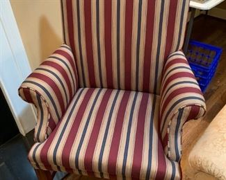 #21 Sam Moore Furniture Burgancy/Cream/Navy Side Chair $75.00