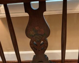 #33 Serving Table w/Spindle base w/hand-painted Center - 77x20x30 $325.00