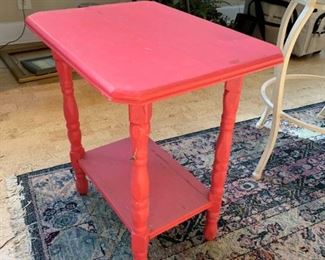 #40 Red Painted End Table 14.5x19x21 $20.00