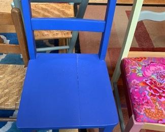 #57 Blue Painted Wood Side Chair $20.00