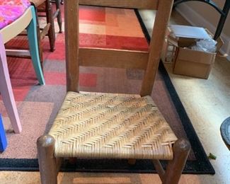 #58 Kids Wood Basket Weave Chair - 12" Seat Height $25.00