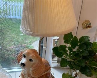 #61 Cocker Spanial Porcelain Lamp $30.00