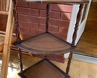#65 3 shelf leather top Corne Shelf 13x28 $20.00