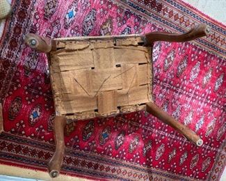 #70 Wood Vanity Stool w/needlepoint top - vintage $30.00