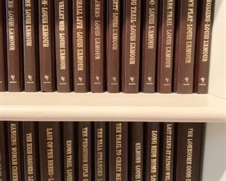 #94 99 Book Set of Leatherette Louis Lamour Books $500.00