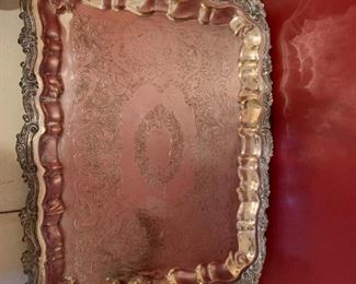 #101 Heavy Silver Tray 2'x15 " $40.00