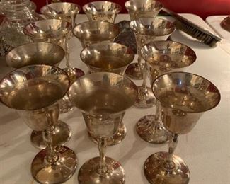 #102 12 silverplate Wine Goblets $40.00