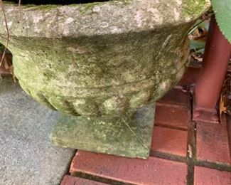 #106 (2) Mossy concrete Planters $25 each $50.00
