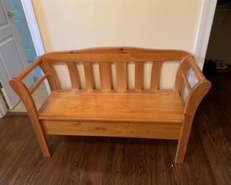 #117 Wood Bench w/lift up storage Bench 4' Wide $75.00