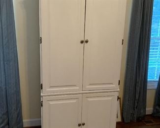 #120 White Painted Computer Cabinet w/pull-out tray 33x24x76 $75.00