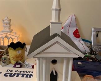 #128 Hand-made Birdhouse Church $75.00