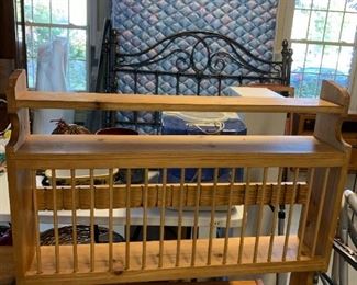 #146 Hand-made Wood Plate Rack 34x7x32 $30.00