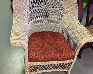 #152 White Wicker Rocker $65.00