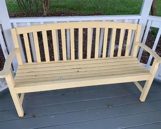 #184 Yellow Slat Loveseat $125.00