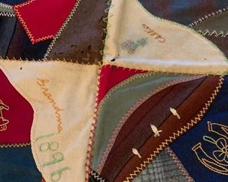 #197 quilt wool 1867 scrappie quilt square cover $75.00