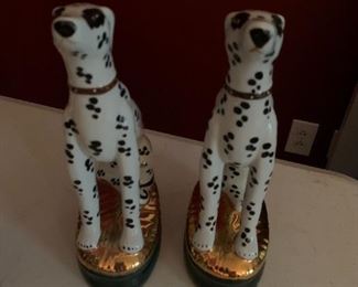 #208 china pair of dalmation statue bookends $60.00