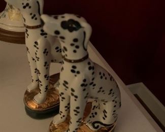 #208 china pair of dalmation statue bookends $60.00