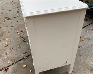 #204 sw fabulous finds 4 drawer chest white painted 40x18x32 $150.00