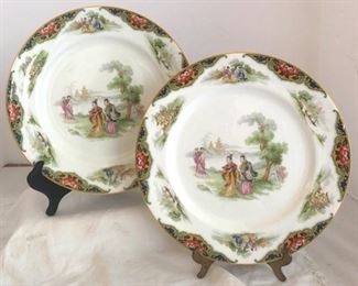 PAIR JOHN MADDOCK & SONS, LTD, ENGLAND ROYAL PAIR JOHN MADDOCK & SONS, LTD, ENGLAND ROYAL VITREOUS LOVELY HAND PAINTED DISHES