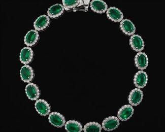  Emerald and Diamond Bracelet 