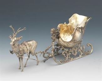 800 Silver Reindeer with Sleigh