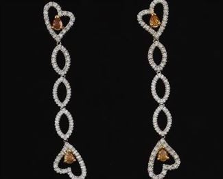 A Pair of Diamond Drop Earrings 