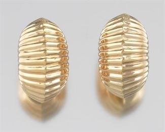 A Pair of Gold Shrimp Earrings 