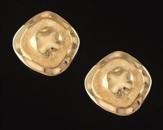 A Pair of Oversized Gold Earrings 