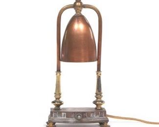 Art Deco Mixed Metals Student Adjustable Table Lamp 