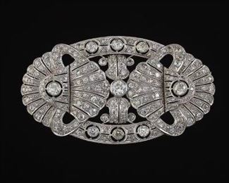 Art Deco Platinum and Diamond Brooch 