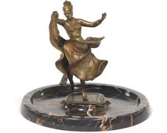 Austrian Bronze Dancer Sculpture with Articulated Skirt
