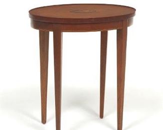 Baker Furniture George III Style Occasional Mahogany Table with Marquetry Top