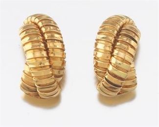Carlo Weingrill 18k Gold Tubogass Earrings 