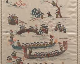 Chinese Large Framed Hundred Boys Silk Embroidery 