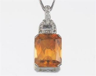 Citrine and Gold Pendant 