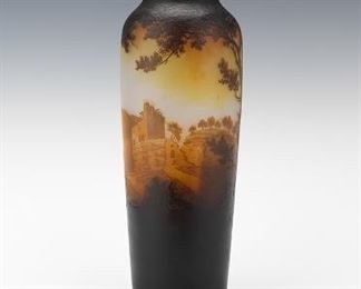 DArgental Cameo Glass Landscape Vase