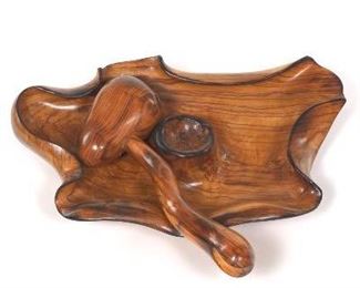 Dan Karner Carved Wood Nutcracker Bowl and Mallet