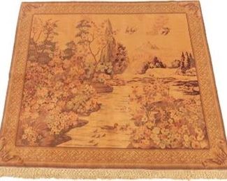 Fine Hand Knotted Pictorial Tabriz Carpet 