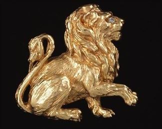 Gold and Diamond Heraldic Lion SejantRampant Slider 