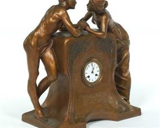 Goldscheider Art Nouveau Terracotta Clock