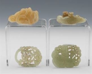 Group of Four Carved Jade Ornaments 