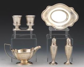 Group of Six Sterling Silver Table Articles, by Theodore B. Strarr, Frank M. Whiting, and Watrouse Mfg. Co. 