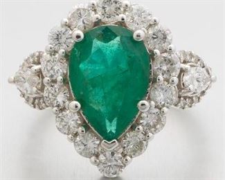Ladies 3.34 ct Emerald and Diamond Ring, GIA Report 