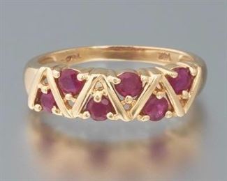 Ladies 14k Gold and Ruby Ring 